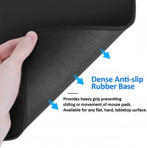 3 Pack Mouse Pad , Non-Slip Rubber Base, Washable with Lycra Cloth for Computers Laptops Mouse 10.2x8.3x0.12inch Black