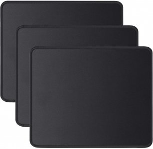 3 Pack Mouse Pad , Non-Slip Rubber Base, Washable with Lycra Cloth for Computers Laptops Mouse 10.2x8.3x0.12inch Black