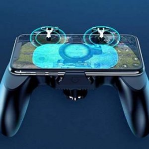 CoteetCi PUBG Mobile Game Controller Gaming Grip,[Upgraded Version] PUBG Game Trigger with Cooling Fan Phone Game Controller Gamepad Joystick with Radiator with 4400mAh Battery for PUBG/Fortnitee/Call of Duty,Black