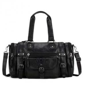 Premium Quality PU Leather Casual Cross-body Messenger Hand Bag For Men- Black