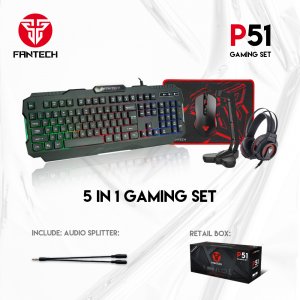 Fantech P51 Combo 5 In 1 – Gaming Bundle – Hitam