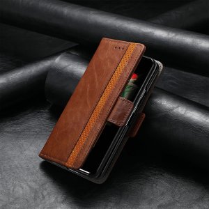 Samsung Galaxy Z Fold 3 5G Case 2 in 1 Detachable Luxury Genuine Leather Card Holders Magnetic Wallet Case