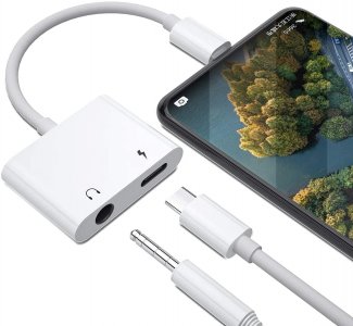 Recci Type C Splitter Type C Connector USB C to 3.5mm Headphone Jack Adapter,USB Type C to 3.5mm Headphone Audio Jack Adapter Splitter with Fast Charger Port Type C to 3.5mm+Type C Splitter