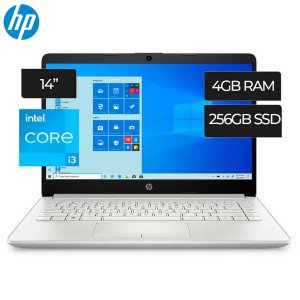 HP 14 Intel Core i3 11th Gen 4GB DDR4 256GB Nvme (1920x1080) Full HD IPS Display Platnium Silver Win 10 Genuine FringerPrint Slim Ultrabook